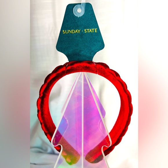 Sunday State Red Braided Velvet Headband - Picture 4 of 6